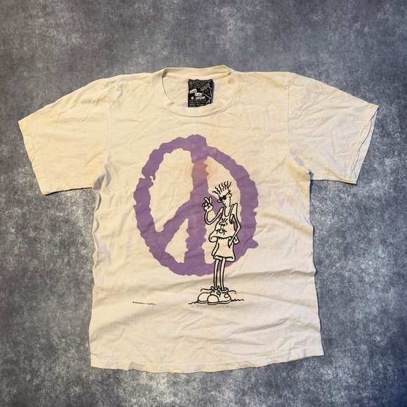 Changes Other - Vintage 1985 Fido Dido Peace of Mind T-Shirt Changes Tag Mens Large Cream Purple